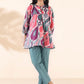 trueBrowns Green Cotton Ikat Flared Co-ord Set - Swadesiicart