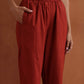 trueBrowns Rust Metallic Flared Anarkali Co-ord Set - Swadesiicart