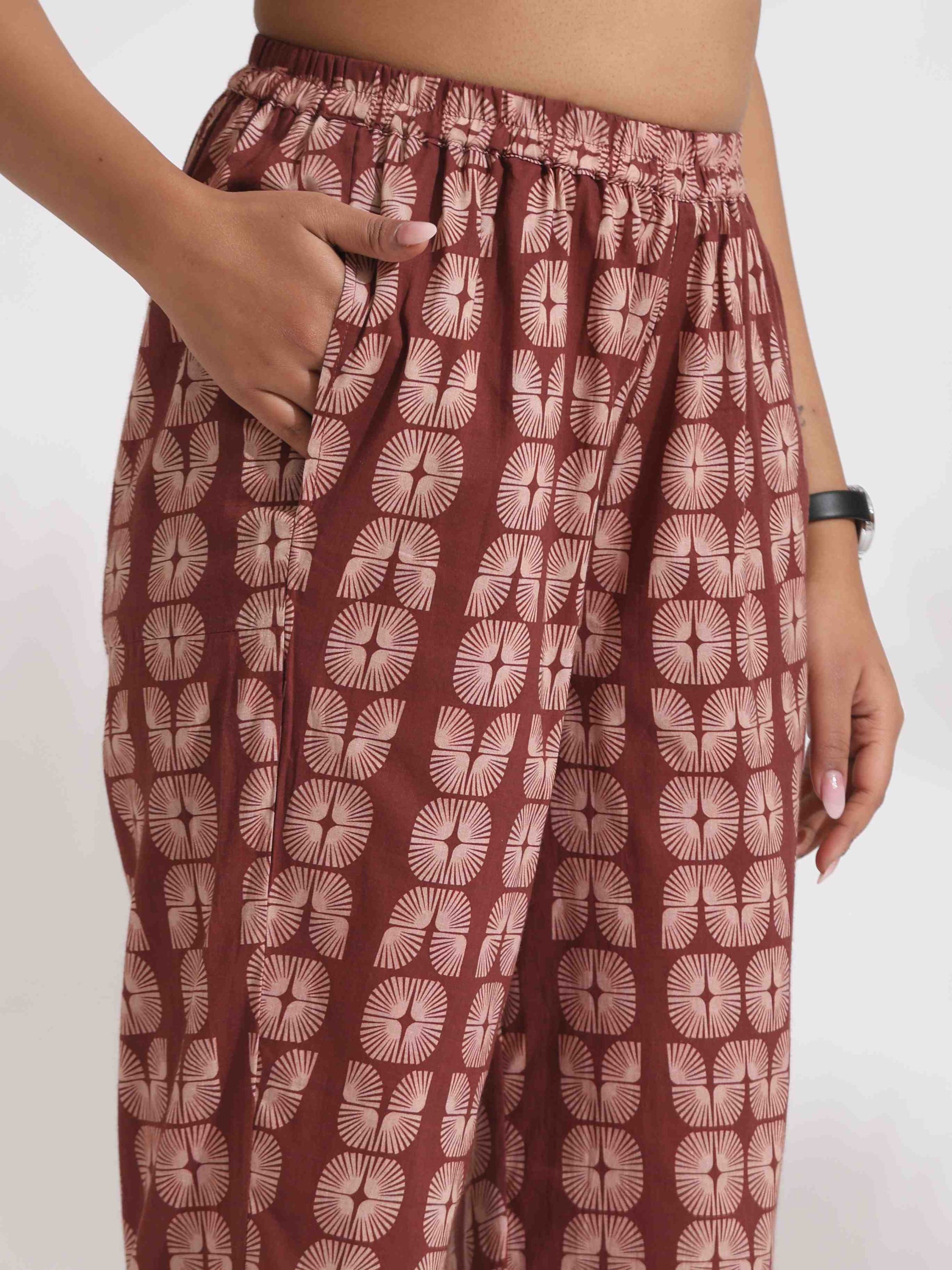 trueBrowns Brown Cotton Solid Kurta Co-ord Set - Swadesiicart