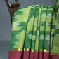 Dual Shades of Parrot Green And Mango Green Mangalagiri Ikkat Cotton Saree By Gayathri Reddy Designer Studio | Swadesiicart
