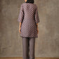trueBrowns Grey Pink Floral Printed Silk Co-Ord Set - Swadesiicart