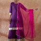 InWeave Women's Purple Gota Work Anarkali Kurta Set W Dupatta - Swadesiicart