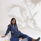 trueBrowns Blue Cotton Print Top & Pants Co-ord Set - Swadesiicart
