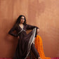 trueBrowns Brown Metallic Flared Anarkali Kurta Set | Swadesiicart