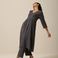 trueBrowns Slate Grey Slub Texture Overlap Pleat Kurta Pant Set | Swadesiicart