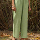trueBrowns Green Cotton Dobby Embroidered Kurta Set | Swadesiicart