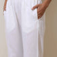trueBrowns White Cotton Linen Kurta Pant Set | Swadesiicart