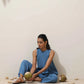 trueBrowns Blue Viscose Solid Co-ord Set - Swadesiicart