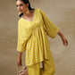 trueBrowns Lime Green Bandhani Printed Silk Drop Shoulder Co-Ord Set - Swadesiicart