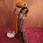 trueBrowns Brown Print Sharara Set | Swadesiicart