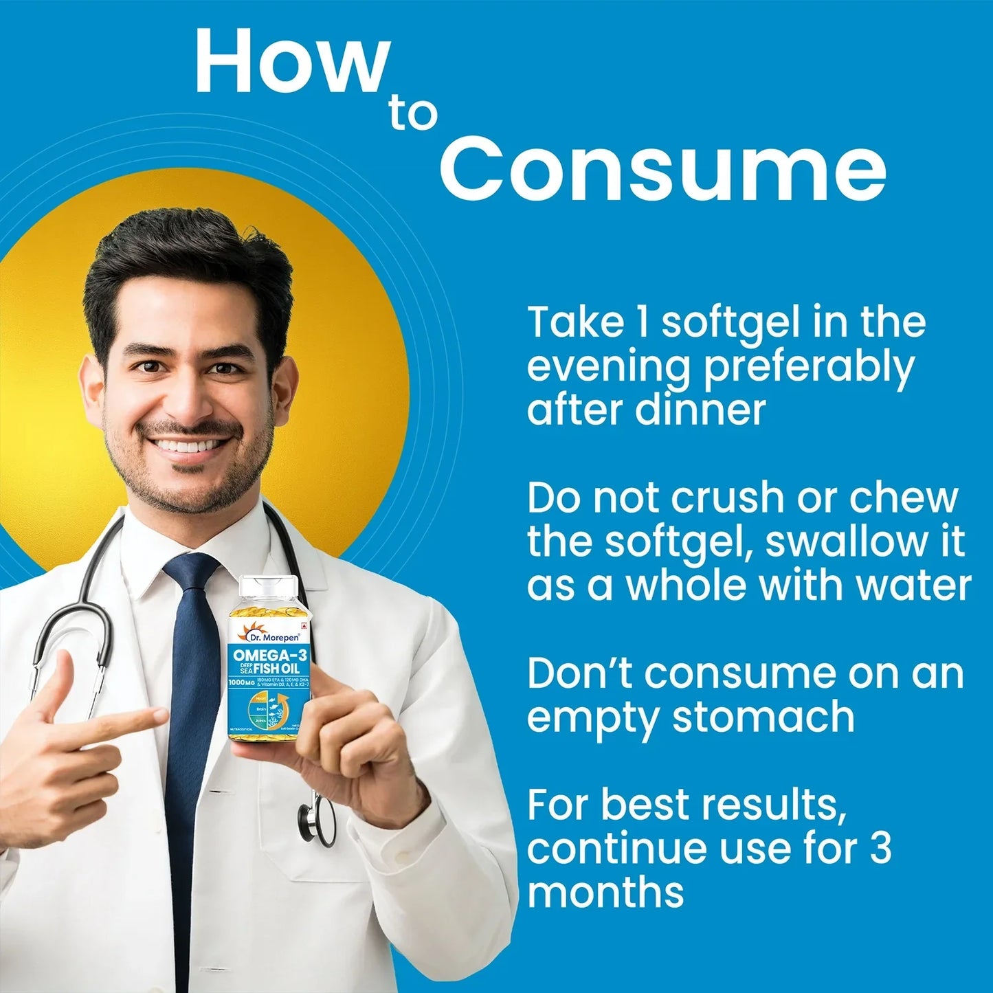 Dr Morpen Omega-3 Deep Sea Fish Oil 1000Mg + Weight Gainer | Swadesiicart