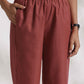 trueBrowns Brown Slub Highslit Kurta Set | Swadesiicart