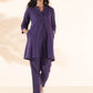 trueBrowns Purple Cotton Relaxed Co-ord Set - Swadesiicart