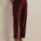 trueBrowns Maroon Velvet Floral Embroidered Kurta Pant Dupatta Set | Swadesiicart