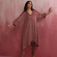 trueBrowns Brown Modal High low Kurta Set | Swadesiicart