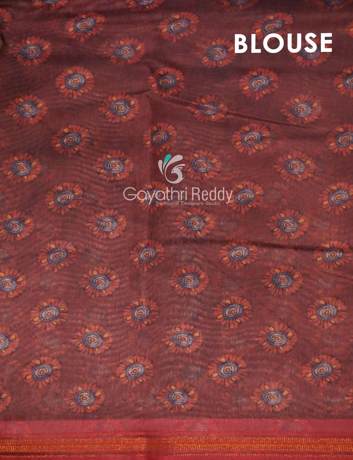 Combination Of Tomato Pink And Rust Mix With Kalamkari Design Semi Chanderi Saree By Gayathri Reddy Designer Studio | Swadesiicart