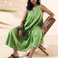 trueBrowns Green Cotton Dobby Sleeveless Kurta Pant Set | Swadesiicart