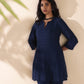 trueBrowns Blue Cotton Dobby Regular Co-ord Set - Swadesiicart