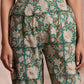 trueBrowns Fern Green Overall Floral Block Print Cotton Pant Suit Set | Swadesiicart