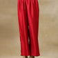 trueBrowns Maroon Textured Silk Front Slit Kurta Pant Set | Swadesiicart