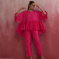 trueBrowns Pink Cotton Dobby Co-ord set - Swadesiicart