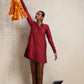 trueBrowns Red Silk Kurta Co-ord Set - Swadesiicart