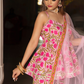 Pomcha Jaipur Nazakat Pink Cotton Hand Block Sharara Set | Swadesiicart