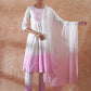 InWeave Women's White Lurex Pink Dye Patch Gota Anarkali Kurta Set W Dupatta - Swadesiicart
