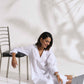 trueBrowns White Slub Kurta Set | Swadesiicart