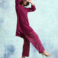 trueBrowns Magenta Velvet Co-Ord Set - Swadesiicart