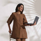 trueBrowns Brown Slub Co-ord Set - Swadesiicart