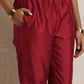 trueBrowns Purple Silk Anarkali Kurta Pant Dupatta Set | Swadesiicart