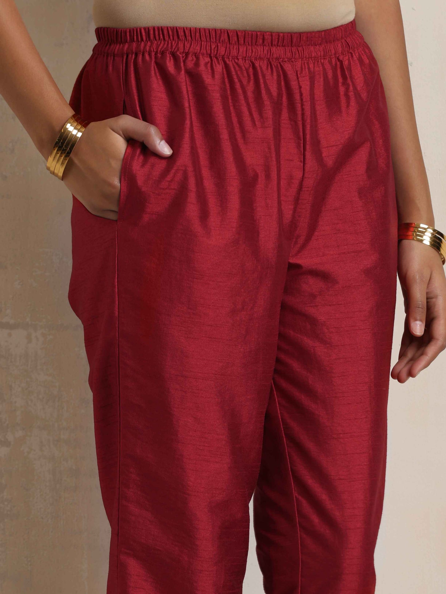trueBrowns Purple Silk Anarkali Kurta Pant Dupatta Set | Swadesiicart