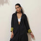 trueBrowns Black Cotton Linen Kurta Pant Set | Swadesiicart