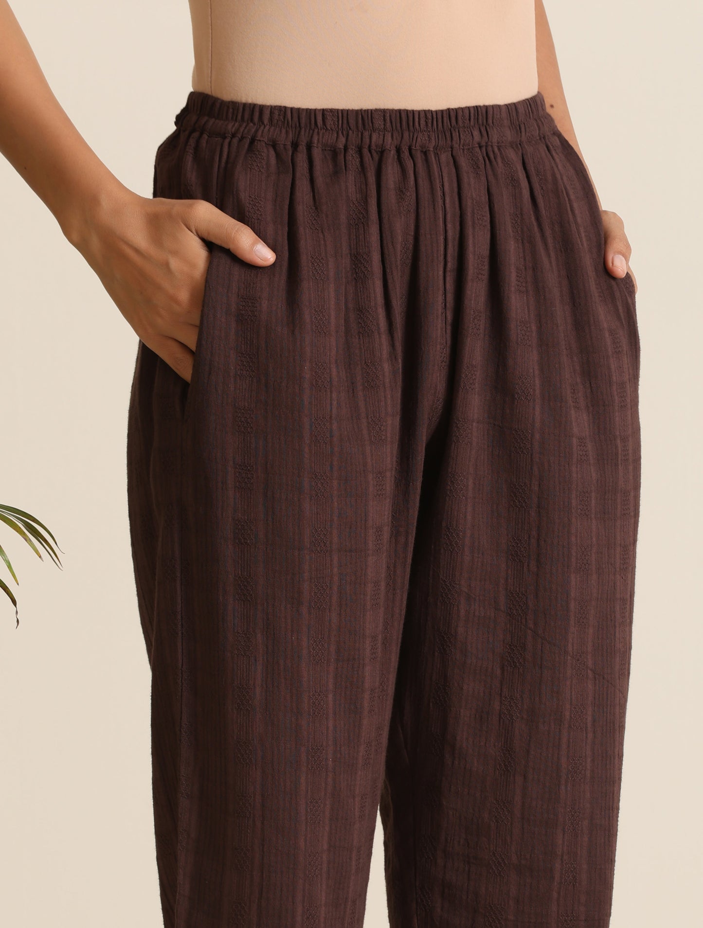 trueBrowns Cola Cotton Dobby Relaxed Co-ord Set - Swadesiicart
