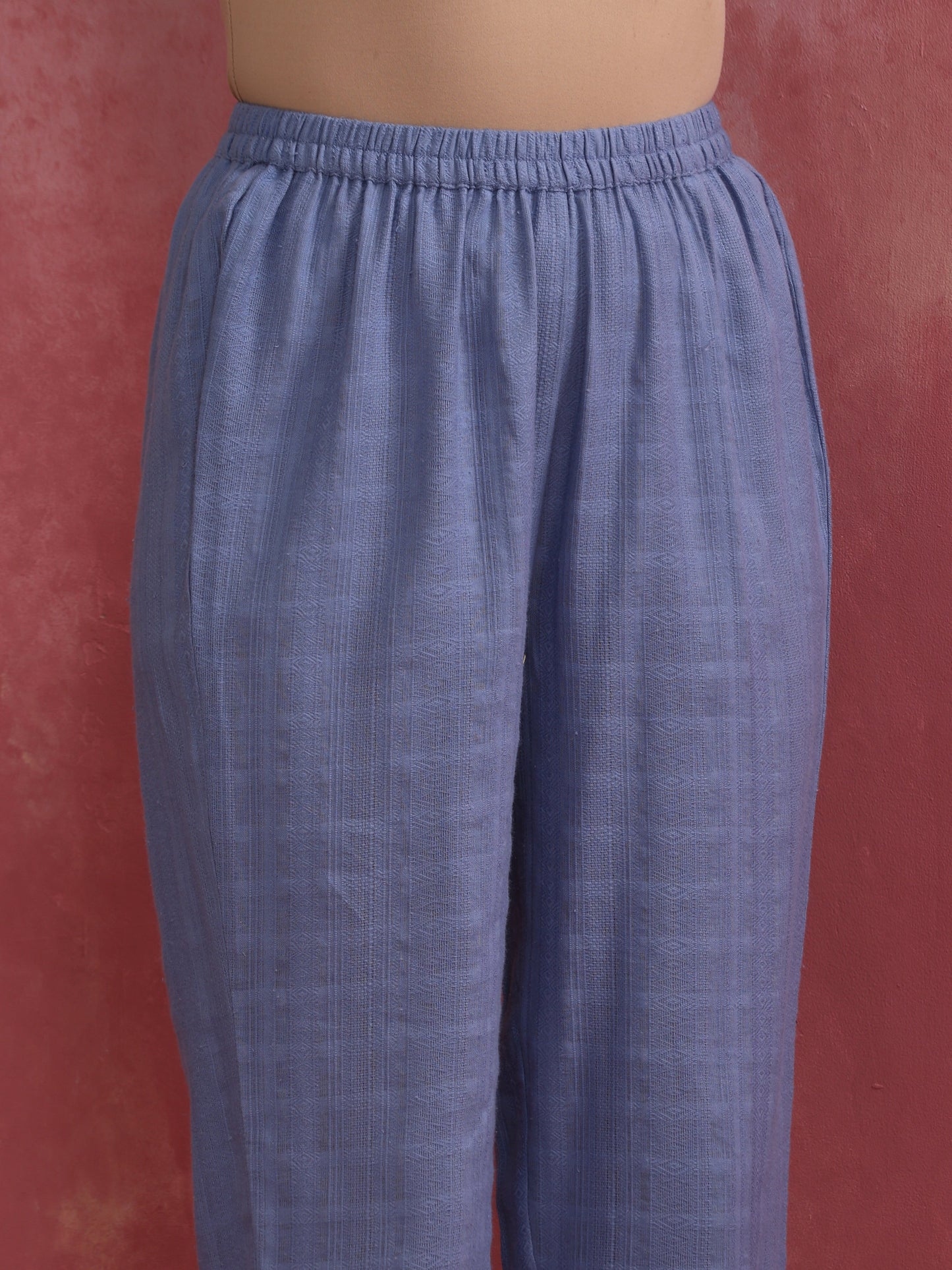 trueBrowns Sky BLue Cotton Kurta Co-ord set - Swadesiicart