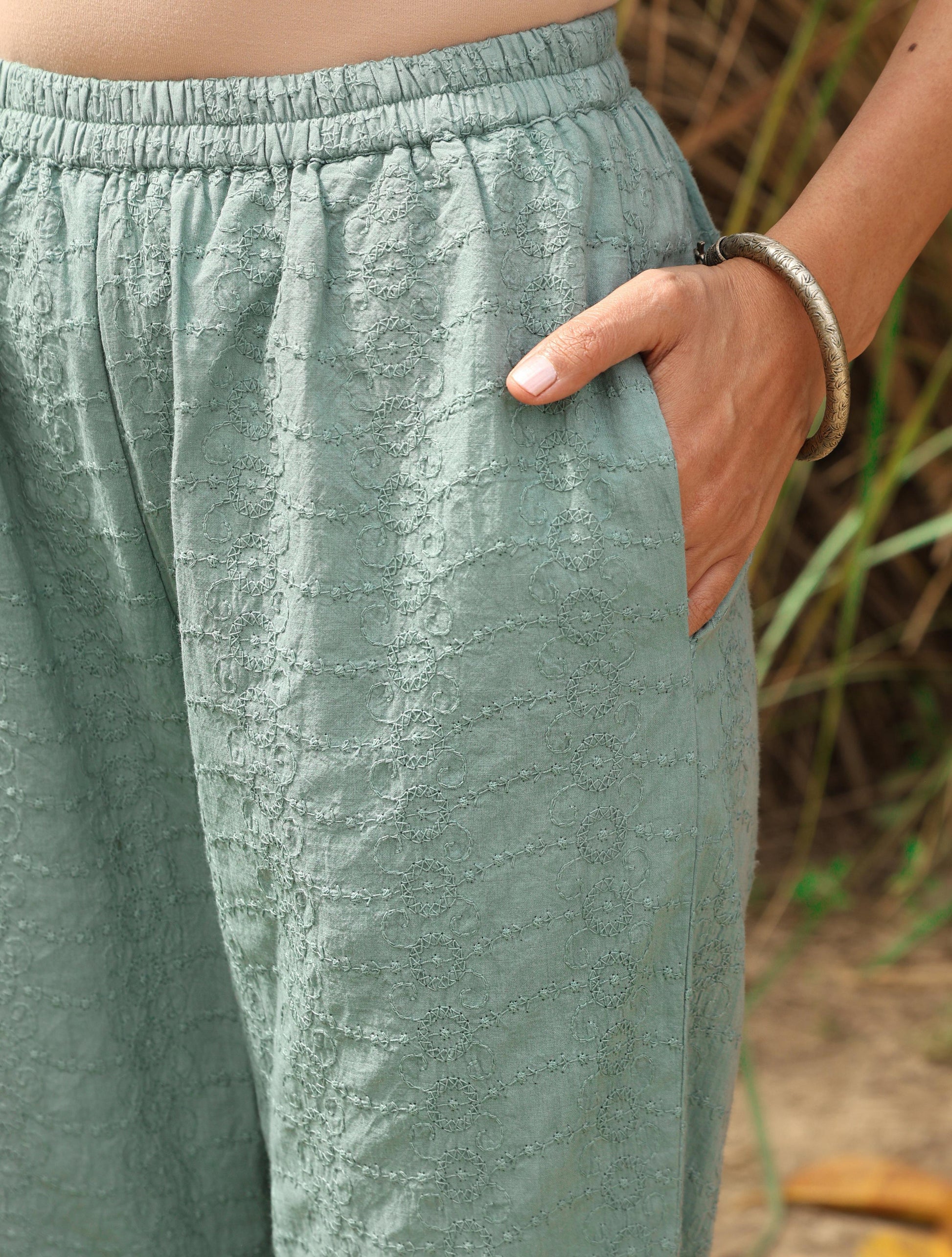 trueBrowns Blue Cotton Dobby S/L Kurta Set | Swadesiicart