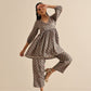 trueBrowns Grey Floral Silk Printed Co-Ord Set - Swadesiicart