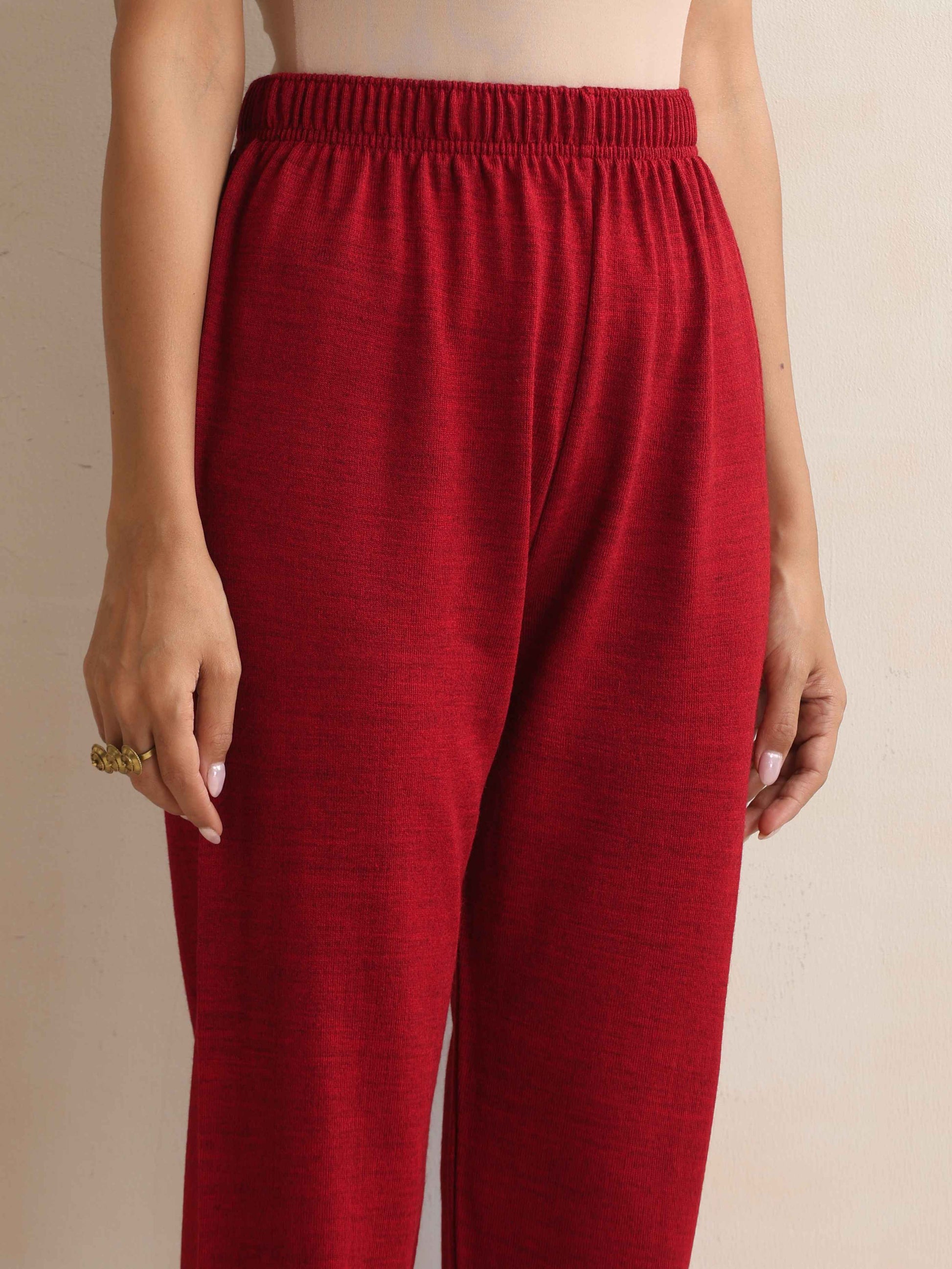 trueBrowns Maroon Kashmiri Woollen Jacket 3pc Set | Swadesiicart