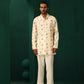 trueBrowns Men's Ivory Multi color Floral Cotton Co-ord Set - Swadesiicart