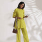 trueBrowns Lime Slub Co-ord Set - Swadesiicart