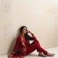trueBrowns Red Kashmiri Woollen Jacket 3pc Set | Swadesiicart