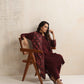 trueBrowns Purple Kashmiri Woollen Jacket 3pc Set | Swadesiicart