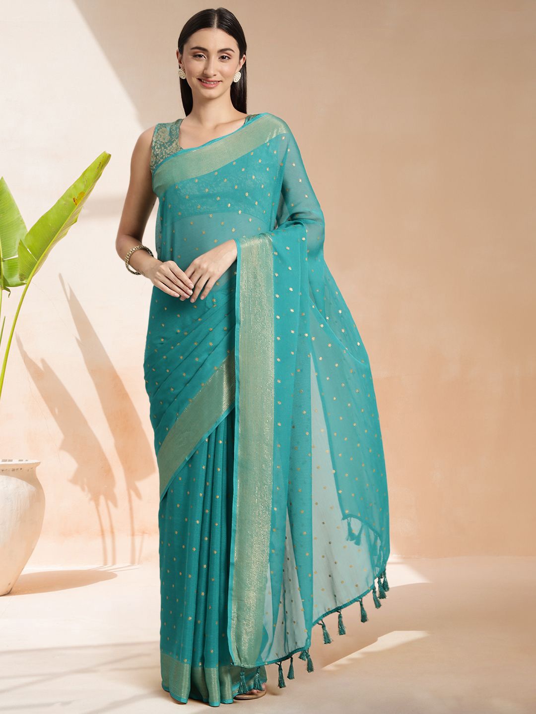 Mitera Woven Design Zari Ready to Wear Saree | Swadesiicart