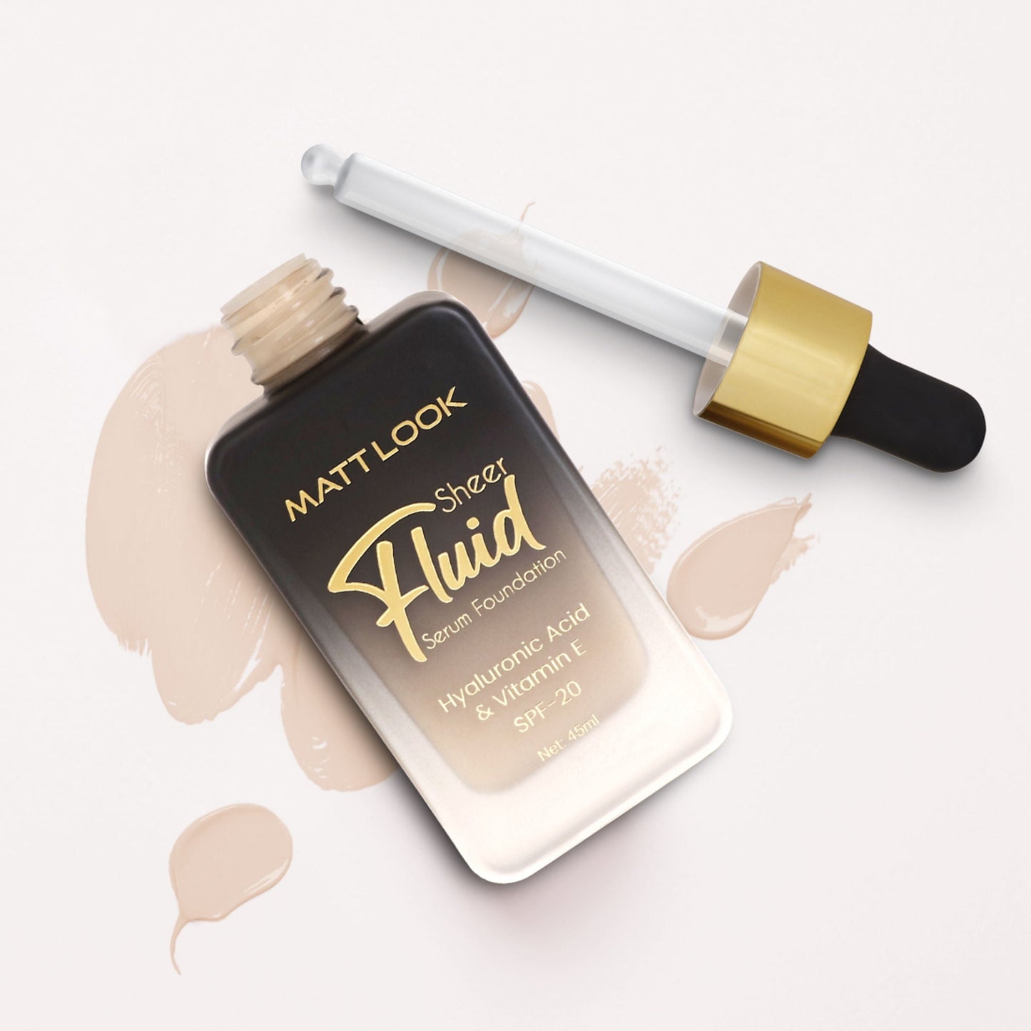 Matt Look Sheer Fluid Serum Foundation - 03 Dessert Beige - Swadesiicart