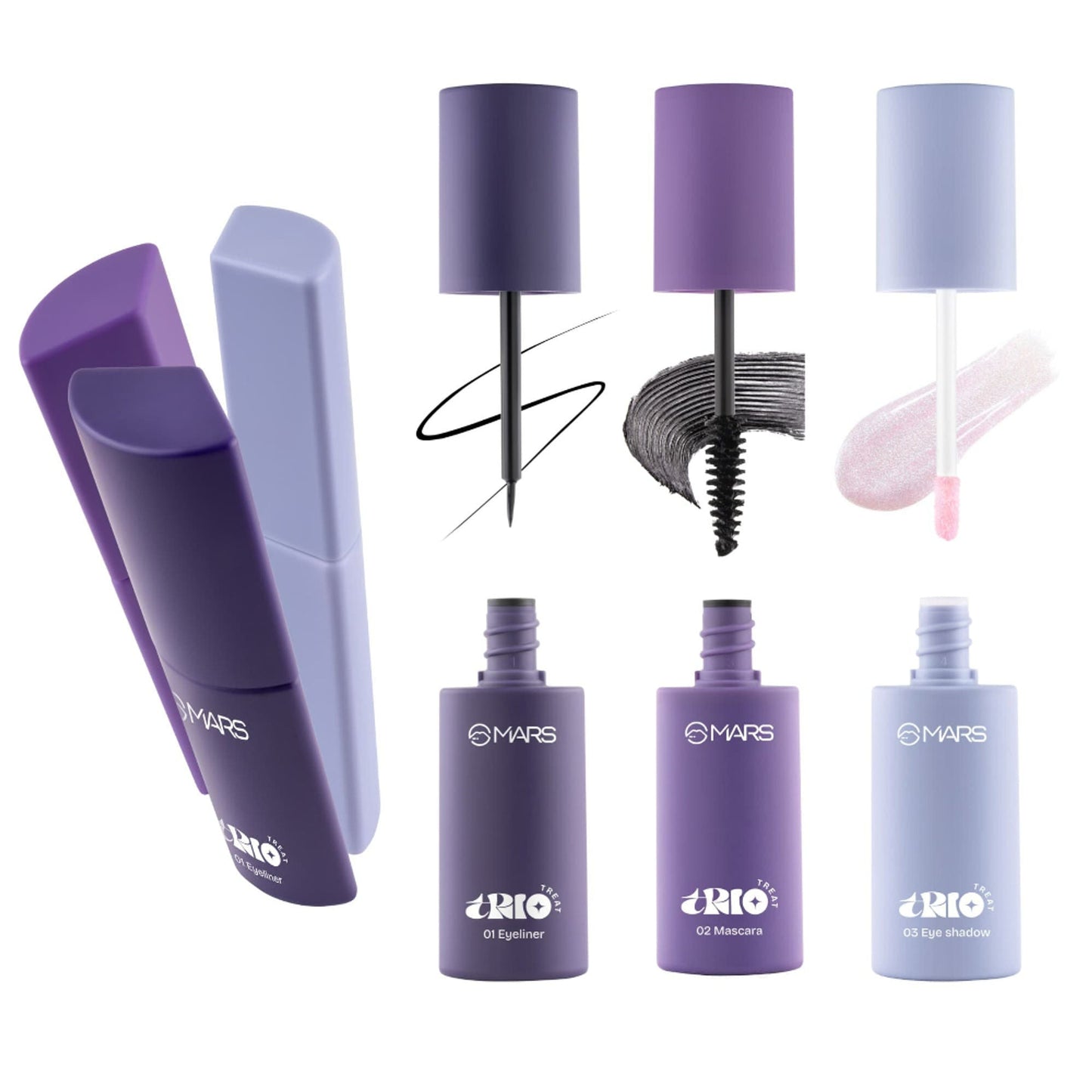 MARS Cosmetics Trio Treat, 3-In-1 Eye Makeup Kit With Eyeliner, Mascara & Eyeshadow - Swadesiicart