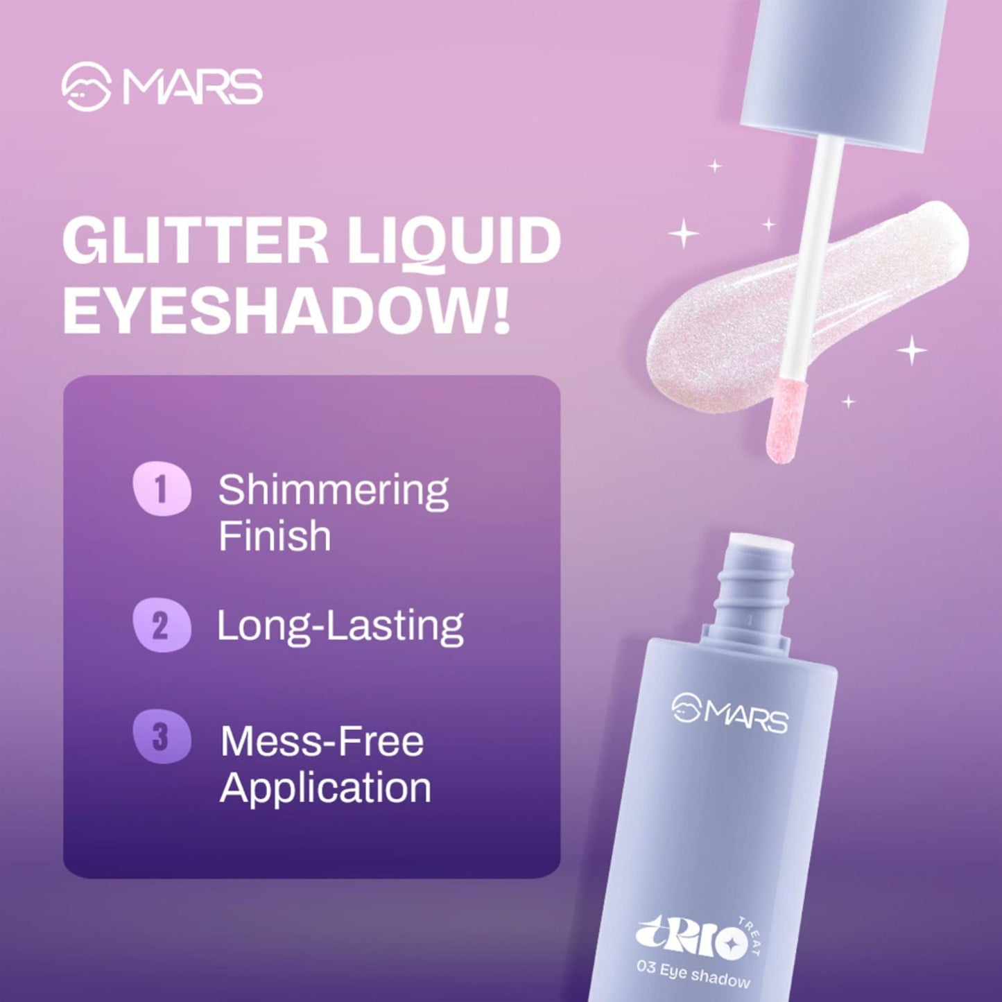 MARS Cosmetics Trio Treat, 3-In-1 Eye Makeup Kit With Eyeliner, Mascara & Eyeshadow - Swadesiicart