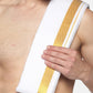 Sethukrishna Men White & Gold-Toned Solid Ready Made Dhoti Pants | Swadesiicart