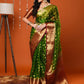 Anouk Green Paisley Woven Design Zari Organza Banarasi Saree | Swadesiicart
