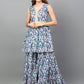 Kalini Floral Printed Empire Pure Cotton Kurta with Sharara | Swadesiicart
